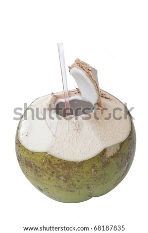 fresh coconut as white isolate background Royalty-Free Stock Photo #68187835