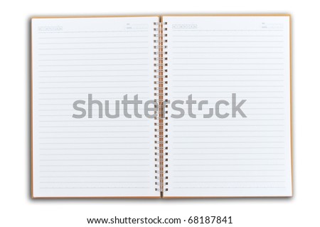note book two face open as white isolate background Royalty-Free Stock Photo #68187841