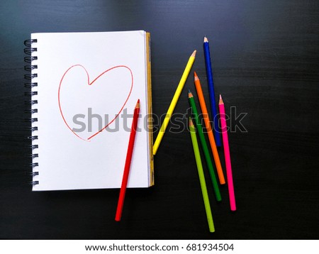 Heart picture from crayon