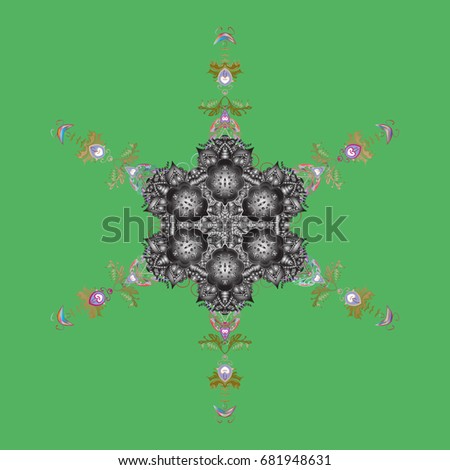 Fine winter ornament. Colorful snowflakes Vector illustration. Isolated of vector snowflake.