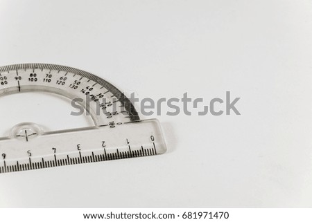 Protractor isolated on white background.