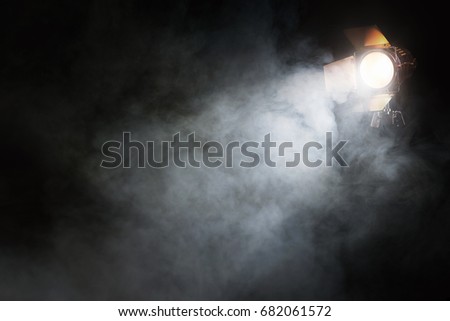 Close up of a spotlight on the empty stage with copy space Royalty-Free Stock Photo #682061572