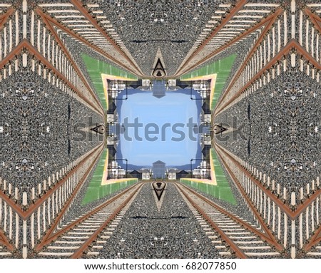 mandala for meditation, stopping internal dialogue,   
symmetrical surreal photograph of railroad track
abstract naturalism, surrealism, surreal, magical picture, just for crazy 