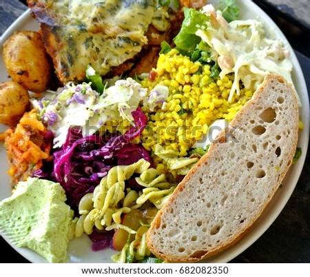 vegan colorful food mix