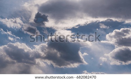 aerial photography. blue sky and beautiful clouds in high sky through plane's window.