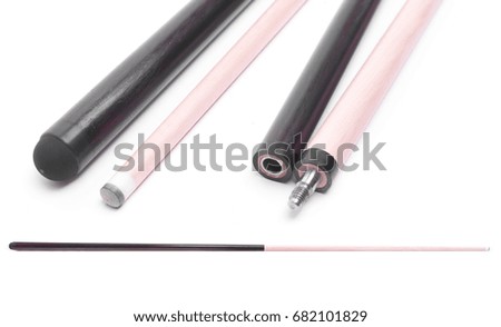 Pool cue isolated