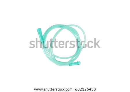 Oxygen tube, cannula, medical device isolated on a white background