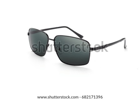 black sunglasses in white background