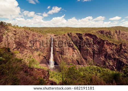 The Wallaman Falls, a cascade and horsetail waterfall on the Stony Creek, is located in the Wet Tropics in the northern region of Queensland, Australia. 