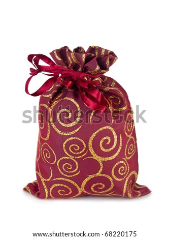 red gift bag isolated on white