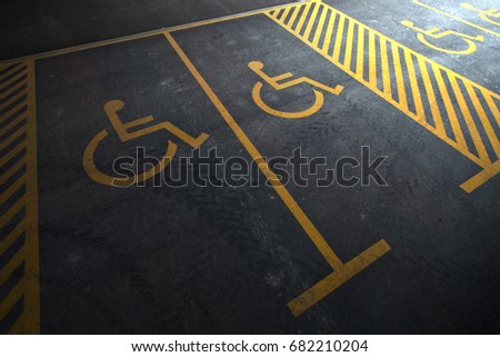 Parking areas reserved for disabled people