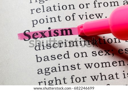 Fake Dictionary, Dictionary definition of the word Sexism. including key descriptive words. Royalty-Free Stock Photo #682246699