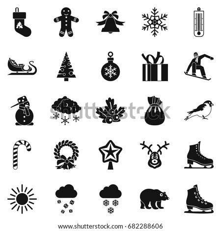 Christmas holidays icons set. Simple set of 25 christmas holidays vector icons for web isolated on white background