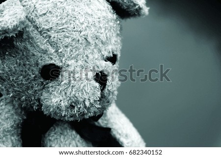 Teddy Bear lonely waiting for hope, Sepia
