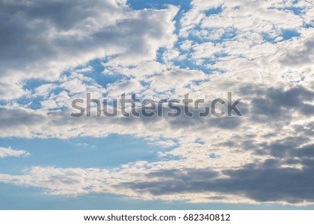 Photo of blue sky with spindrift clouds background