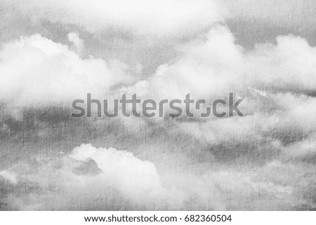vintage clouds and sky for background Abstract, postcard nature art black and white style, soft and blur focus.