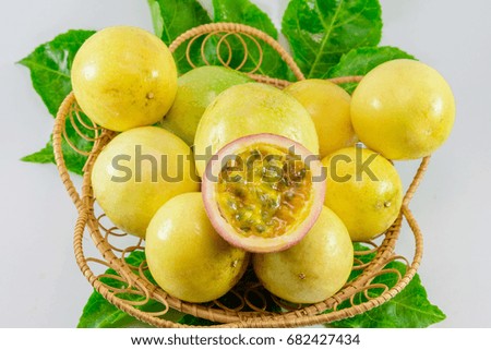 passion fruits on white