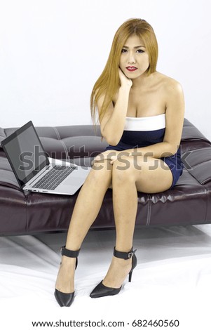 office girl with computer 