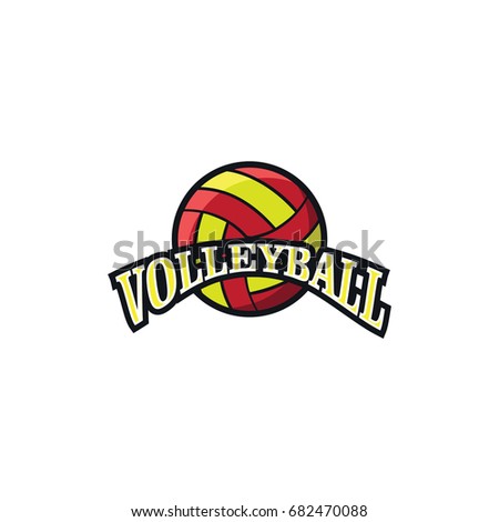 Volleyball sport emblem simple logo vector