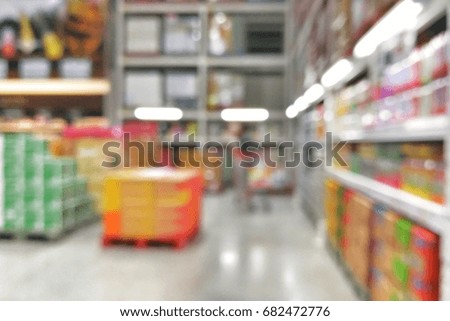 Beautiful abstract blurred images in the supermarket.