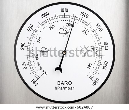 circular barometer, indicating unstable weather Royalty-Free Stock Photo #6824809
