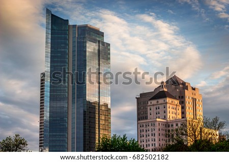Milwaukee City Buildings at Sunset