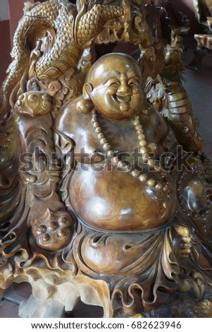 wooden Chinese god