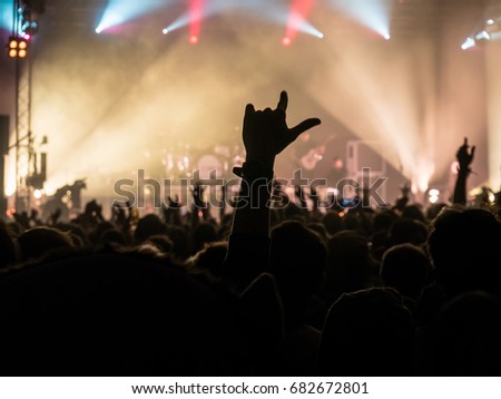 Music Festival Crowd Silhouette 1 Royalty-Free Stock Photo #682672801