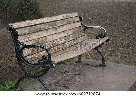 Park Bench - Empty Seats In Green Public Area
