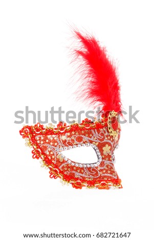 Mask red color on white background.