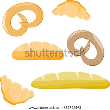 Bread loaf isolated set raster 