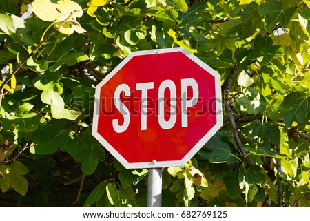road sign stop