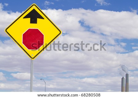 Stop ahead warning traffic sign
