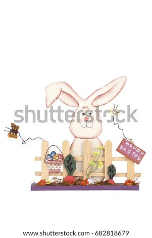 Easter bunny rabbit isolated on white background