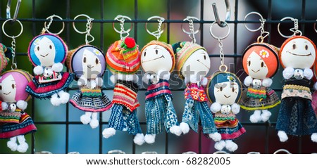 Souvenir Key Holder Dolls at Thailand Market