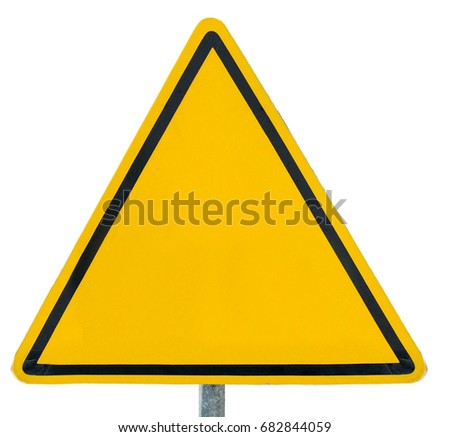 Blank yellow road sign, traffic sign, Blank label  isolated on white background