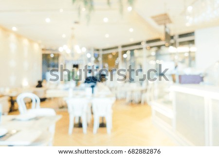 Abstract blur and defocused restaurant interior for background
