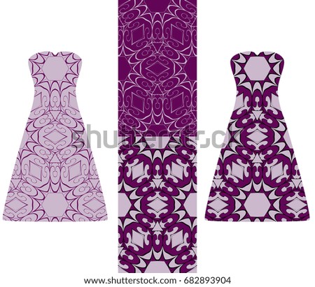 fashion design. template dress with geometric pattern. vector illustration