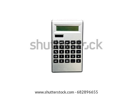 used calculator isolated on white  background.