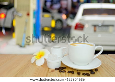 Coffee shop in gas station Royalty-Free Stock Photo #682904686