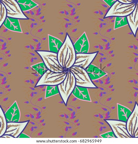 Tribal art boho print, vintage flower background. Background texture, wallpaper, floral theme in colors. Abstract ethnic vector seamless pattern.