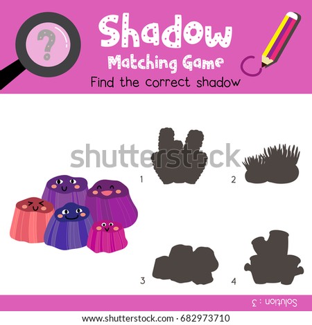 Shadow matching game of Barnacles animals for preschool kids activity worksheet colorful version. Vector Illustration.