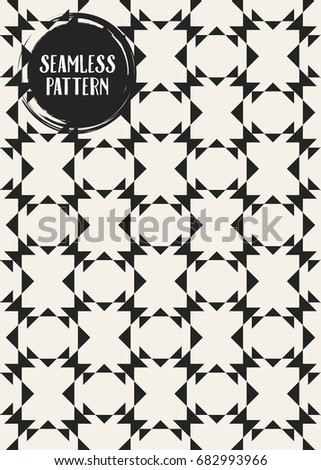 Abstract concept vector monochrome geometric pattern. Black and white minimal background. Creative illustration template. Seamless stylish texture. For wallpaper, surface, web design, textile, decor