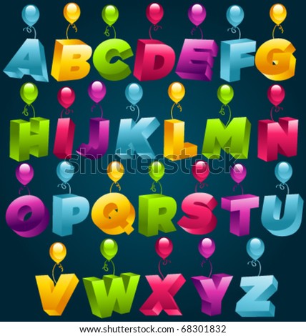 3D Party Balloons Font