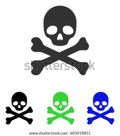 Death vector pictograph. Illustration style is a flat iconic colored symbol with different color versions.