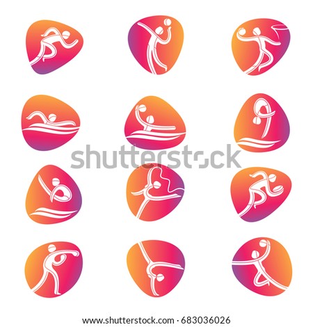 Athlete sport game competition icon. Summer sport games symbols. Vector sport pictogram. Branding identity corporate logo design template. Vector illustration isolated on a white background
