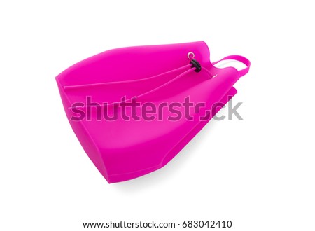 Pink silicone backpack isolated on white background.