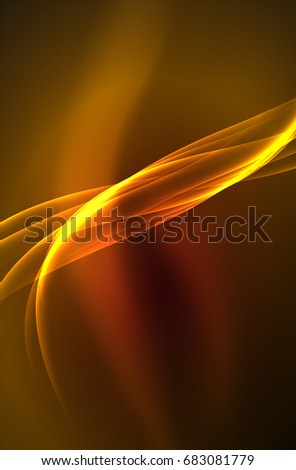 Vector glowing wave, smoke design wavy lines