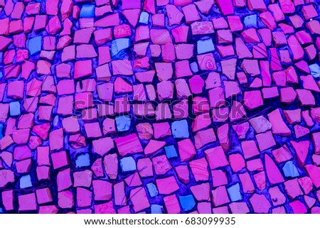 Abstract colorful mosaic background of tiles In fuchsia tone