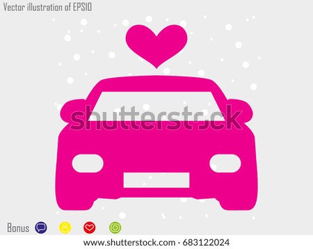 Car heart, icon, vector illustration eps10